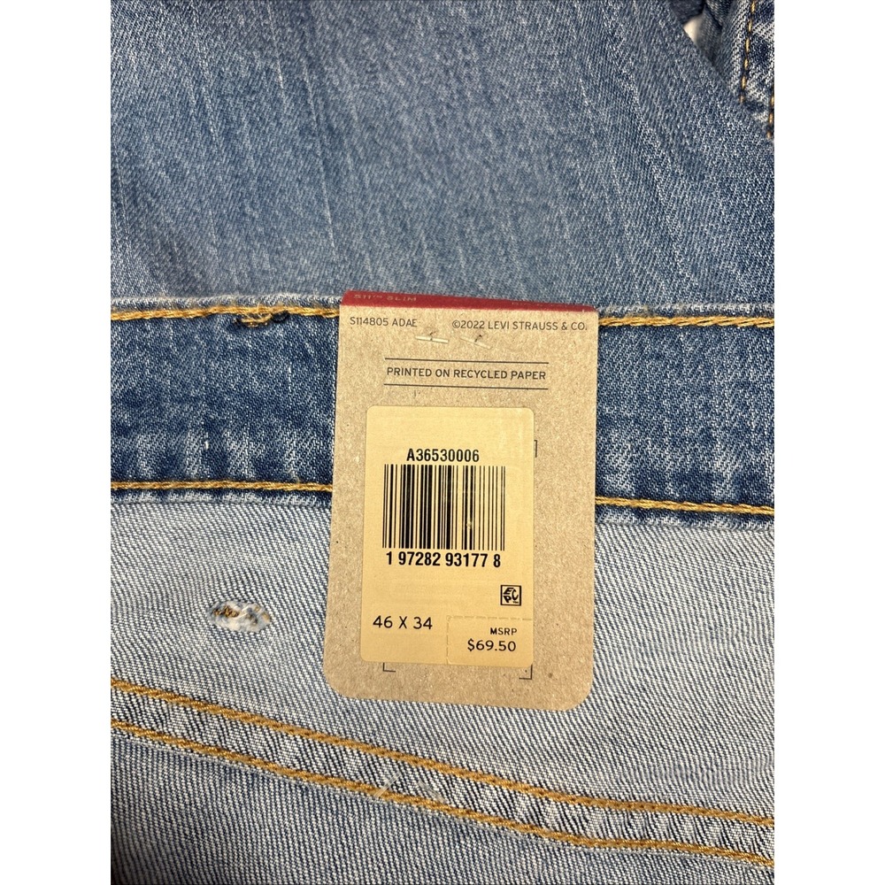 Levi's 511 Slim Fit Jeans Mens 46x34 Medium Wash Denim Pants - Picture 4 of 12